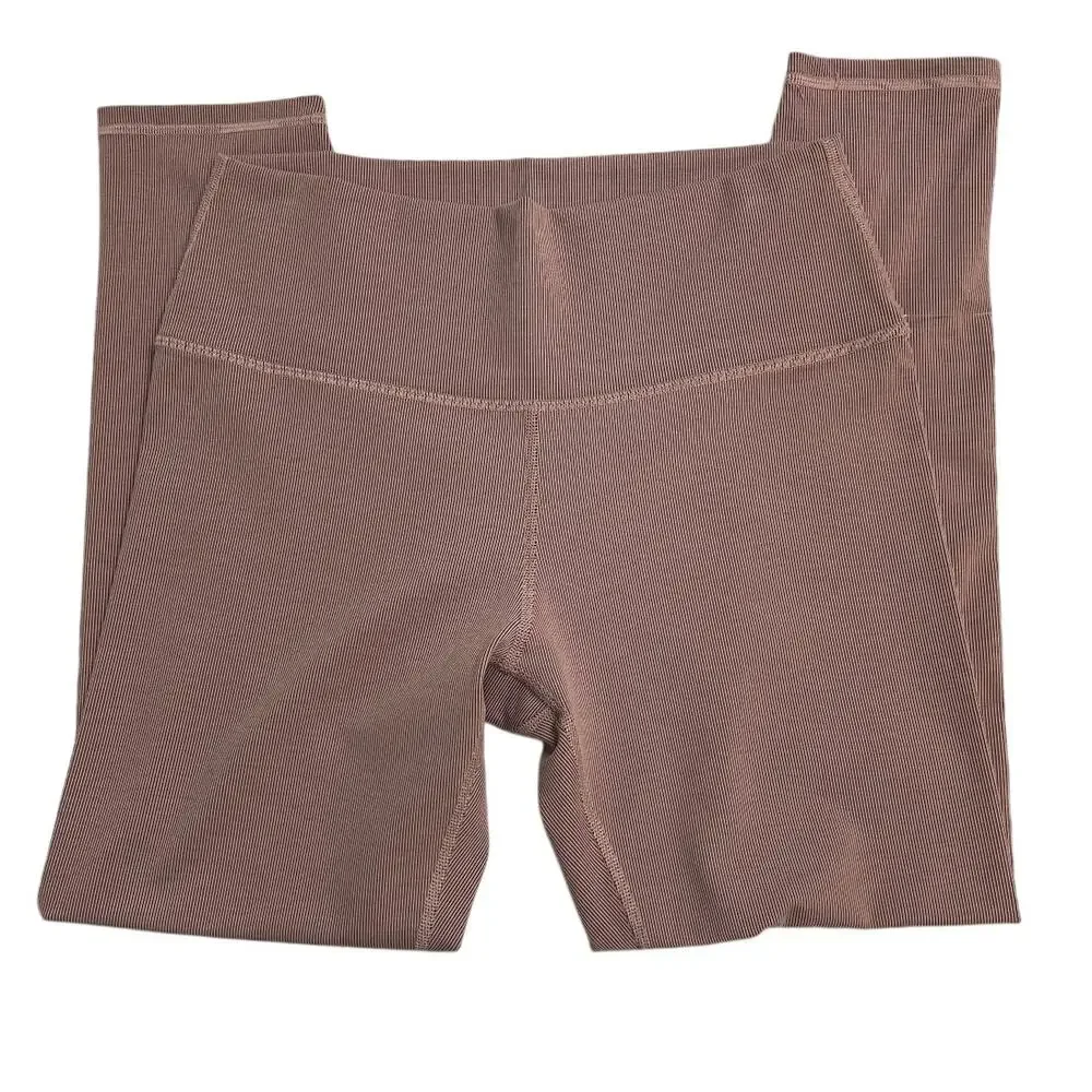 NWT Lezat Eco Active Textured Athletic High Waist Soft Rib Dusty Rose Leggings-L - Picture 5 of 10